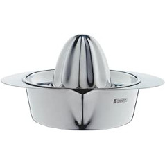 WMF Gourmet Zitronenpresse Edelstahl 13cm, Zitruspresse manuell, Cromargan Edelstahl mattiert, für Zitronen, Limetten, Apfelsinnen, Apelsīns, Grapfruit