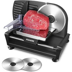 Electric 200 Watt Universal Slicer for Home Use, Professional Bread Slicer with Removable 2 x 19 cm Blade, 0-15 Precise Thickness Button Cut Meat Ham Bread Fruit Safety Protection