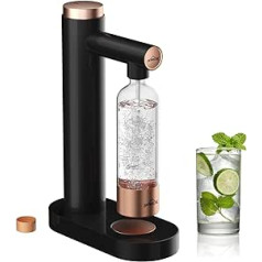 HOMELUX Water Carbonator, Sparkling Water Machine with 1L PET Bottles, BPA-Free, Soda Maker, Water Carbonator, for Bubbling Tap Water, Black