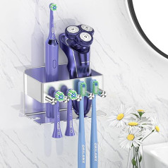 GGQ Toothbrush Holder Wall - Electric Toothbrush Holder No Drilling Stainless Steel Toothbrush Head Holder for Bathroom Self-Adhesive Toothbrush Storage Toothpaste Stand