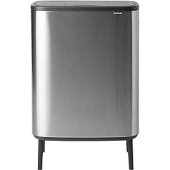 Brabantia BO Touch Bin Hi, Matt Steel, Fingerprint Proof, 60 L