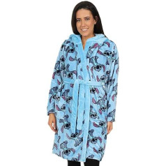 Lilo and Stitch Ladies Fleece Hooded Dressing Gown - Blue