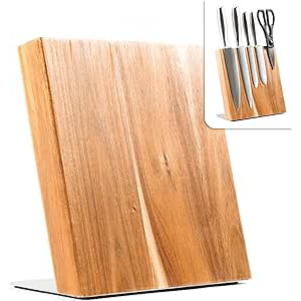 Coninx Quin Magnetic Wooden Knife Block - Magnetic Knife Holder - Knife Block without Knife - Magnetic Unequipped Knife Board for a Tidy Kitchen