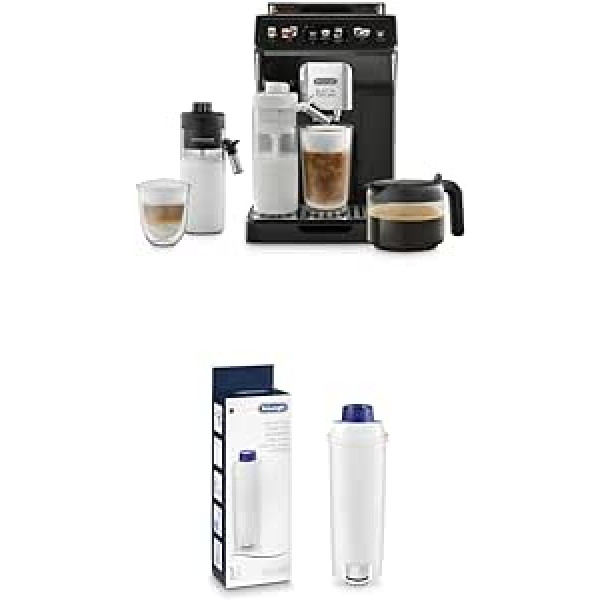 De'Longhi Eletta Explore Perfetto Fully Automatic Coffee Machine Milk System, Hot and Refreshing Drinks, Coffee Pot Including Original Water Filter, Care and Protection of the Machine, Optimises