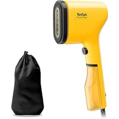 Tefal DT2026 Pure Pop Steam Brush | 1300W | 70ml Water Tank | Removes up to 99.99% of Viruses/Bacteria/Germs | Fast Heating | 20g/min Continuous Steam Release | Yellow/Black