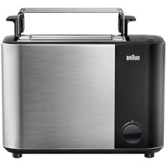 Braun Household HT5015.BK HT5015BK Toastafette, Plastic, Stainless Steel, Black/Silver