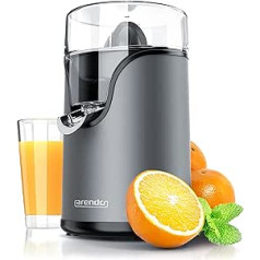 Arendo - Stainless Steel Electric Citrus Juicer - 100 Watt - Lemon Squeezer Orange Press Lime Press - Automatic Start/Stop - Large and Small Press Cone Attachment - Strainer Insert - BPA Free