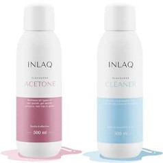 ‎Inlaq INLAQ® Acetone + Cleaner Degreaser for Hybrid Nails 2 x 500 ml