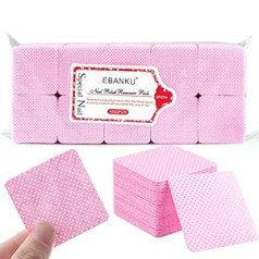 Ebanku Pack of 1000 Rozā kokvilnas spilventiņi, kas neplūksna, nagu tīrīšanas salvetes, lupatiņas, nagu mākslinieciskās kokvilnas noņemšanas kokvilnas plāksnītes, kas paredzētas skropstu pieaudzēšanai.