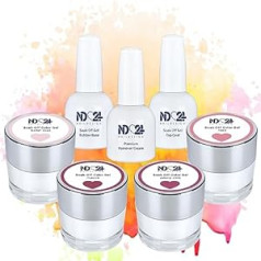 ‎Nd24 Naildesign ND24 NailDesign Premium Bundle Балетные тапочки Коллекция Soak Off Gel Резиновая основа Верхнее покрытие и средство для снятия крема — Высокопигме