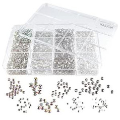 ‎Nailfun NAILFUN XXL rhinestone kaste ar apm. 17 000 dzirkstošu kristāla un polārblāzmas rhinestones SS3, SS5, SS6, SS10, SS12, SS16 maxi box rhinestones, apaļas