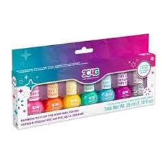 3C4G Three Cheers For Girls Three Cheers for Girls by Make It Real Rainbow Nail Polish Set for Kids - Contains 7 Colours for Every Day of the Week - Gifts for Girls