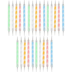 25pcs Nail Art Dotting Pens, Dotting Pen Tool Nail Art Tip Multicoloured Dotting Tool Set, Dot Paint Manicure Kit, Double Ended Dotting Pen Indentation Pen Nail Art Tool