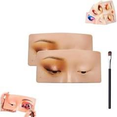 HAJKSDS The Perfect Aid to Practicing Makeup, Makeup Practice Board, Makeup Practice Face, Silicone Bionic Skin Makeup Practice Lash View Eyelids for Lash Practice Face Eyes Makeup Mannequin 2 Pieces