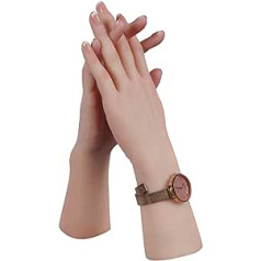 Eqaiwujie Silicone Hand Lifesize Female Mannequin Hand Display Jewerly Display Art Sketch with Nail (Right Hand, Brown)