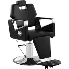 Physa Wellness & Lifestyle Physa Turin melns frizieru krēsls Kosmētiskais krēsls (39 - 51 cm sēdekļa augstums, 505 x 545 mm sēdeklis, eko āda, tērauda rāmis, 360° grozāms, kāju balsts) melns