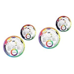 ‎Frcolor FRCOLOR komplekts ar 4 naglu kodumiem Stop Color Circle aplauzums Krāsu sajaukšanas ritenis mācību krāsu nagu jauktas kartītes rotācija jauktas krāsas displejs manikīra pigmentu kombinācija krāsu kartes rotācija