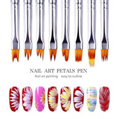 ‎Cameirgou Nail Polish Brush, 8 Pieces Acrylic UV Gel Nail Art Brush Set 3D Nail Flower Drawing Pen Nail Art Tips Builder Brush Colour Gradient Acrylic Painting Brush Nail Liner Brush for DIY Manicure