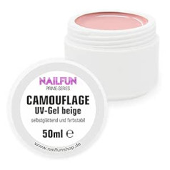 Nailfun Camouflage Gel Beige [50 мл] со стекловолокном Prime Series - Оптимальное покрытие - Эластичный - Высокая вязкость - Самовыравнивающийся - Моделирующий