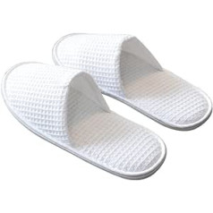 Holibanna 4 Pairs Disposable Hotel Slippers Disposable Indoor Slippers Gift for Men Unique Travel Slippers Hotel Spa Slippers Cotton Women White One Piece