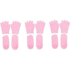 Popetpop 6 Pairs Gel Care Set Hands Skaistumkopšanas maskas Spa cimdi, kas izgatavoti no dzijas Roku dziednieciskie cimdi Roku dziednieciskie gēla cimdi SPA losjonam Cimdi Zeķes balinoši spalvu dzijas vīrs