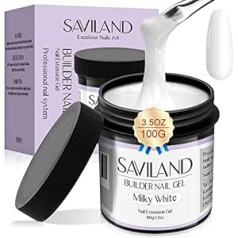 Saviland Milky White Builder Gel - 100 г твердый гель для ногтей, гель для наращивания большой емкости для гелевых ногтей, гель для укрепления ногтей для нар