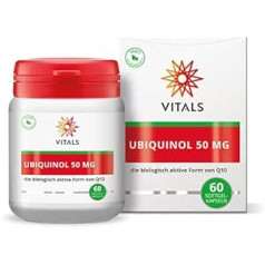 Vitals - Ubiquinol 50mg 60 veģetārās mīkstās želejas kapsulas. Bioloģiski aktīvā Q10 forma. No pasaulē vadošā Q10 speciālista Kaneka. Optimāla bioloģiskā pieejamība.