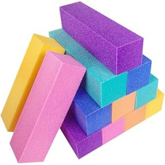 ‎Fsstud FSSTUD Pack of 12 Nail Buffer Sponge Block Pirkstu nagu slīpēšanas buferis Finger Nail Emery Boards Nagu pulēšanas vīle Manikīra pulētājs akrila dabīgiem gēla nagiem