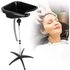 Cocoarm Mobile Sink Hairdresser Reverse Wash Basin, Adjustable Wash Basin, Shampoo Basin, Adjustable Hair Washbasin, Barber Salon Bowl, Plastic with Drain for Hairdressing Salon