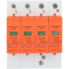 4P Household Surge Protector, 40KA 420VAC Device Lightning Protector Protection