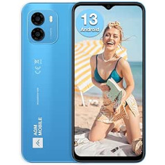 AGM Note N1 viedtālrunis bez līguma (2023), Android 13 mobilais tālrunis, 8 GB + 128 GB, dubultā 50 MP kamera + 2 MP mikrokamera, 6,52 collu HD+, 4900 mAh akumulators, 4G divu SIM kartu mobilais tālrunis, seja