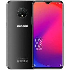 4G Smartphone without Contract, DOOGEE X95 PRO (4GB + 32GB), Helio A20 Dual SIM Android 10 Mobile Phone, 6.52 Inch Water Drop Full Screen, 4350mAh Battery, 13MP Triple Camera, GPS WiFi, G Face detection Black