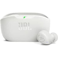 JBL Wave Buds bezvadu ausīs ievietojamas austiņas ar IP54 un IPX2 ūdensnecaurlaidību - jaudīgs bass un 32 stundu akumulatora darbības laiks - balta