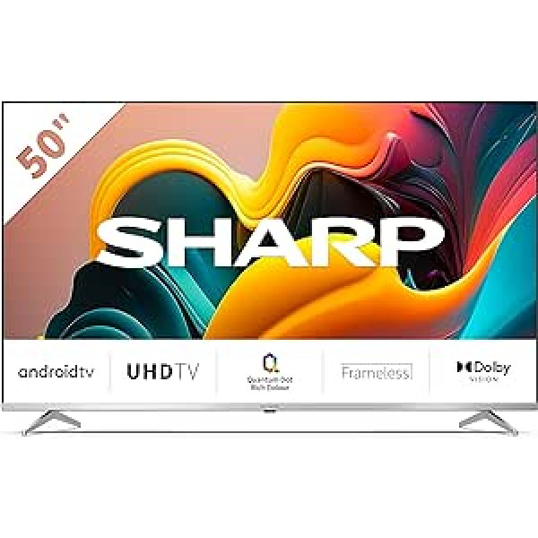 SHARP 50FP6EA Quantum Dot Android TV 126 cm (50 collas) 4K Ultra HD Quantum Dot Android TV (viedtelevizors, Bluetooth, Dolby Vision, HDMI 2.1 ar eARC)