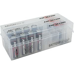 Ansmann Premium bateriju kaste 4 Mignon AA vai Micro AAA baterijām — glabāšanas kaste aizsardzībai un transportēšanas kaste ar 8 baterijām