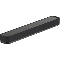 Sennheiser AMBEO Soundbar Mini ieskaujoša 3D audio televizoram, filmām un mūzikai — kompakta ierīce ar jaudīgām adaptīvām funkcijām un daudzpusīgām savienojuma iespējām