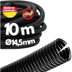 10 m Kalitec Corrugated Pipe Slotted NW 14 I Corrugated Hose Open I Marten Protection Tube I Empty Tube I Cable Protection AD 18.3 mm ID 14.5 mm