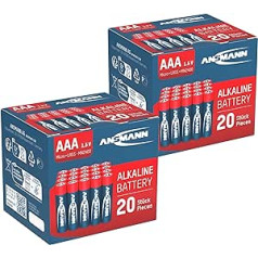 ANSMANN Alkaline Battery Micro AAA / LR03 1,5 V / Ilgmūžības Alkaline Battery Economy Pack praktiskā uzglabāšanas kastē / Pack of 40