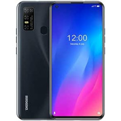 Viedtālrunis bez līguma, mobilais tālrunis Doogee N30 (4 GB + 128 GB), Android 10, 6,55 collu HD+ perforēts ekrāns, divas SIM kartes + speciāla SD karte 256 GB, akumulators 4500 mAh, 16 MP AI, GPS