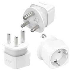 3 Pack South Africa Travel Adapter, Germany to South Africa Travel Adapter, South Africa Outlet Adapter, EU to South Africa Travel Adapter for South Africa, Mozambique, Bhutan, Namibia, Botswana