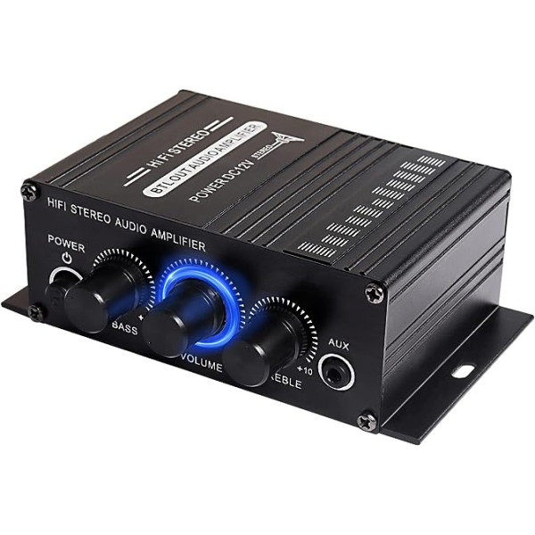 12 V HiFi stereo audio pastiprinātājs automašīnai 2 kanālu HiFi basa audio zemfrekvences skaļruņa pastiprinātājs automašīnām CD DVD MP3 atskaņotāja skaļrunis