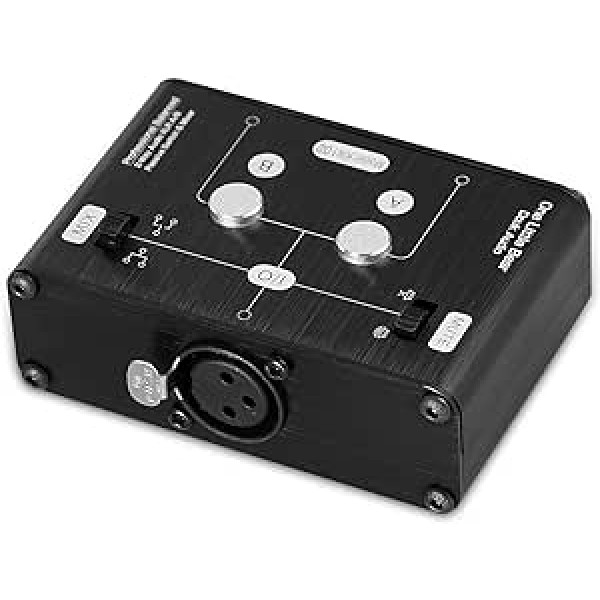 Mini divvirzienu HiFi stereo audio XLR A/B pasīvā slēdžu kārba un miksera skaņas sadalītājs (1-IN-2-OUT)