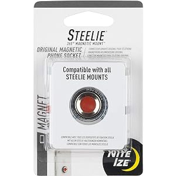 Nite Ize IZE STSM-11-R7 NI-STSM-11-R7 Steelie Magnetische Gelenkfassung Klebepad Handy-Kfz-Halterung, Silber