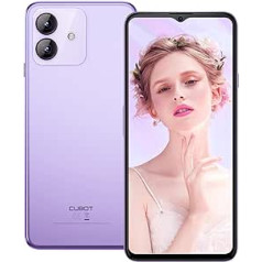 CUBOT Note 40 viedtālrunis bez līguma 12 GB + 256 GB/1 TB 6,56 collu HD+ 90 Hz ekrāns Android 13 50 MP + 8 MP kamera 5100 mAh 4G divu SIM kartu mobilais tālrunis astoņkodolu GPS OTG sejas ID violets