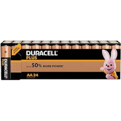 Duracell Plus AA sārma baterijas [iepakojumā 24], 1,5 volti LR06 MN1500