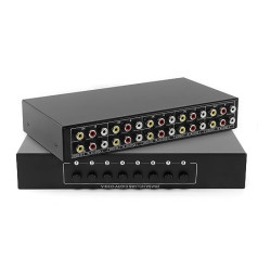 YiBiChin 8 in 2 Out 8 Way Composite AV Switcher 3 RCA Video L/R Audio Switch Box Selector 8 in 2 Out 8x2 HDTV LCD DVD STB spēļu konsoles