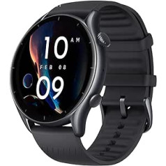 Amazfit GTR 3 viedpulkstenis vīriešiem sievietēm ar veselības uzraudzību, 1,39 collu AMOLED displejs, GPS sporta pulkstenis ar 150+ sporta režīmiem, 21 dienas akumulators, Alexa