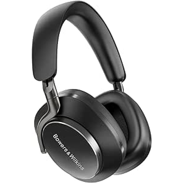 Bowers & Wilkins PX8 vadošās bezvadu austiņas ar trokšņu slāpēšanu un Bluetooth 5.0 un ātru uzlādi, 30 stundu augstas izšķirtspējas atskaņošanu un iebūvētu mikrofonu — melns