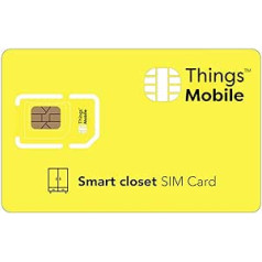 IOT/M2M SIM karte viedajam skapim/Smart CLOSET — Things Mobile — Things Mobile — globālais tīkla pārklājums, vairāku pakalpojumu sniedzēju tīkls GSM/2G/3G/4G bez fiksētām izmaksām. 10 € iekļauts kredīts