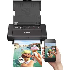 Canon PIXMA TR150 mobilais printeris (WLAN, mākonis, AirPrint, 4800 dpi x 1200 dpi, ātrdarbīgs C tipa USB, OLED displejs, tintes printeris), melns